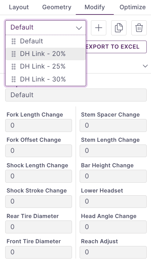 Modified configuration select